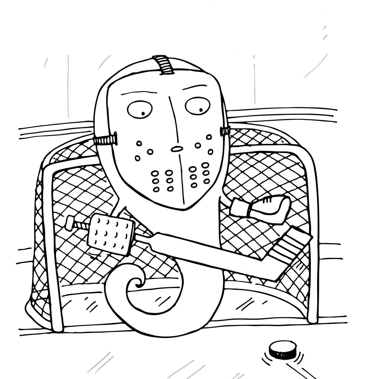 Hockey Halloween coloring page