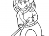 Girl playing hockey coloring page