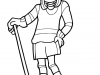 Girl playing hockey coloring page 1