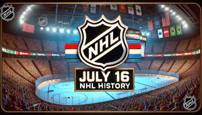 july-16-nhl-history NHL logo with the words July 16 NHL history