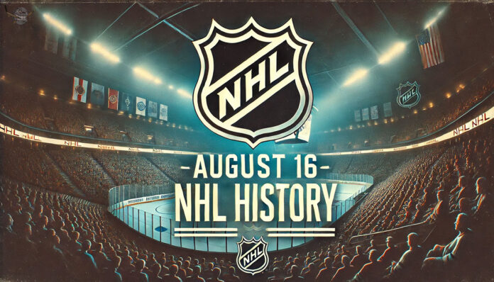 Jeremy Roenick Traded, Leon Draisaitl's Contract, and Other August 16 NHL Highlights NHL logo with the words August 16 NHL history below the logo