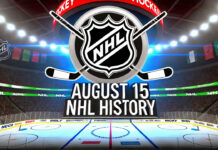 NHL logo with the words August 15 NHL history