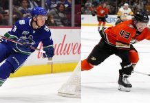 A Danton Heinen for Jake Virtanen trade is in the works, but can both teams agree on a trade as money is holding back the deal.