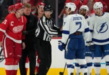 Dylan Larkin suspended one game for hit on Mathieu Joseph