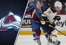 Nathan MacKinnon took a hard shoulder hit from Taylor Hall. MacKinnon suffered a facial fracture and a concussion from the hit.