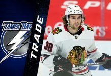Brandon Hagel has been traded to the Tampa Bay Lightning for two first round picks, Taylor Raddysh and Boris Katchouk.
