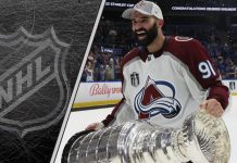 Nazem Kadri holding the Stanley Cup