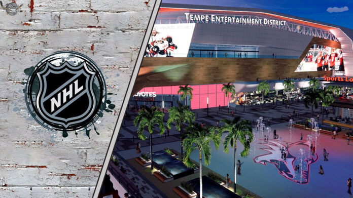 Picture of the Arizona Coyotes new arena concept in Temp, Arizona. Will the team relocate to Salt Lake City?