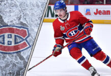 Picture of Cole Caufield. He has signed an 8-year contract extension with the Habs.