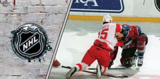 Picture of Darren McCarty fighting Claude Lemieux from 1997.