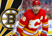 Picture of Elias Lindholm. Will he be traded to the Boston Bruins this offseason?