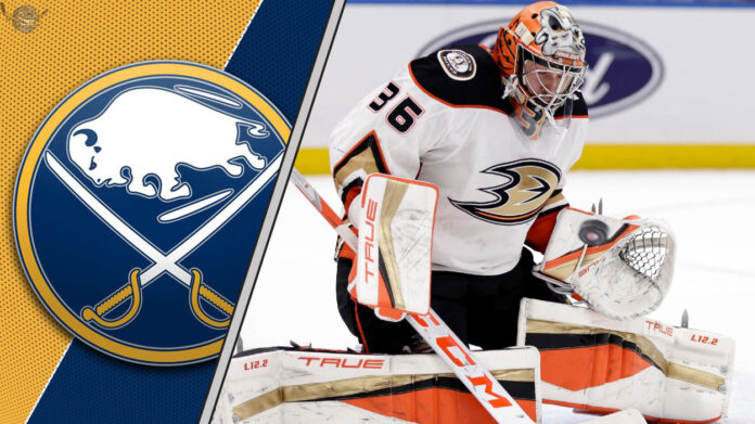 Picture of John Gibson. Will he be traded to the Buffalo Sabres?