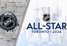 Picture of the NHL all-star game logo held in Toronto. Read about the latest NHL news for 2024.