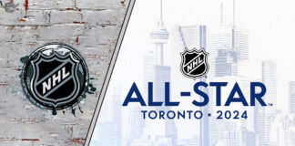 Picture of the NHL all-star game logo held in Toronto. Read about the latest NHL news for 2024.