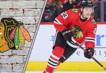 Picture of Philipp Kurashev. He has signed a two-year extension with the Blackhawks.