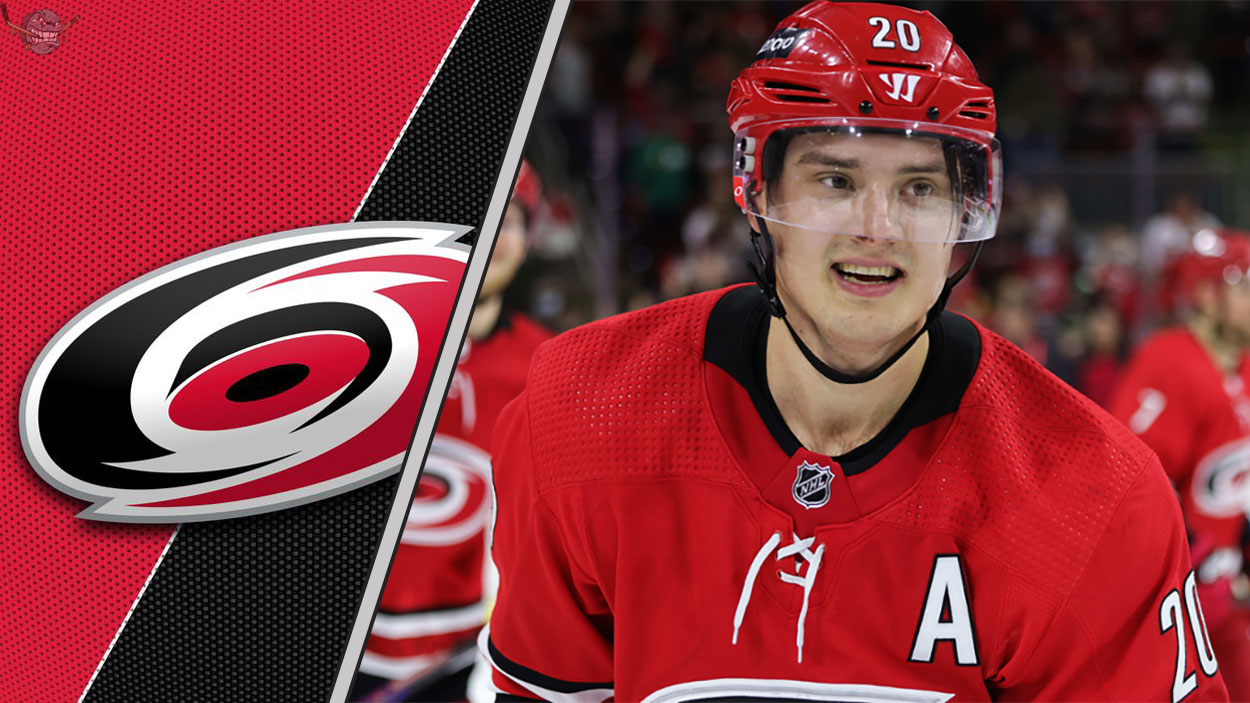 Picture of Sebastian Aho. He has signed an eight contract extension with the Hurricanes.