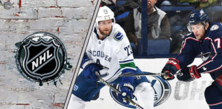 Picture of Vancouver Canucks player and Columbus BLue Jackets player. Will the teams make a blockbuster trade?