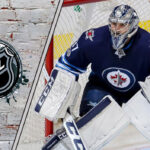 Picture of Connor Hellebuyck. Will the Winnipeg Jets trade or re-sign their star goalie?
