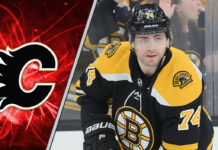 Picture of Jake DeBrusk. Will he be traded to the Calgary Flames?