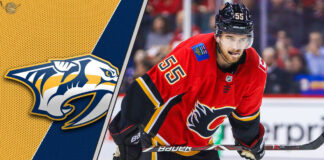 Picture of Noah Hanifin. Will he be traded to the Nashville Predators?