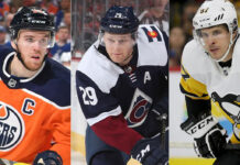 Picture of Connor McDavid, Nathan Mackinnon and Sidney Crosby.