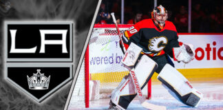 Picture of Calgary Flames goalie Dan Vladar. Will he be traded to the LA Kings?