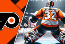 Picture of Philadelphia Flyers goalie Roman Cechmanek. He sadly passed away at age 52.