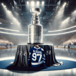 Connor McDavid to Maple Leafs: Toronto’s Power Move for NHL Supremacy Picture of a Connor McDavid Toronto Maple Leafs jersey beside the Stanley Cup.