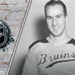 Herb Cain in NHL action, showcasing the skills and achievements that bolster his Hockey Hall of Fame candidacy.