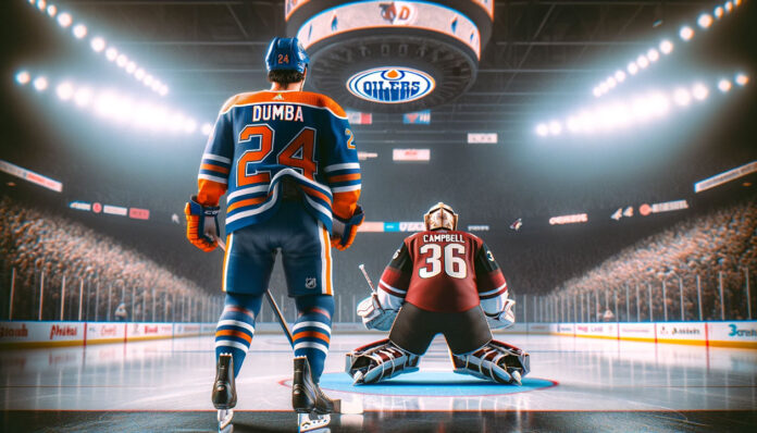 Edmonton Oilers' Jack Campbell in action, speculated in a major trade to Arizona Coyotes involving Matt Dumba