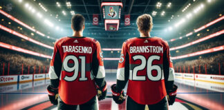 Ottawa Senators players Tarasenko and Brannstrom in action, potential trade candidates for the 2023 NHL season