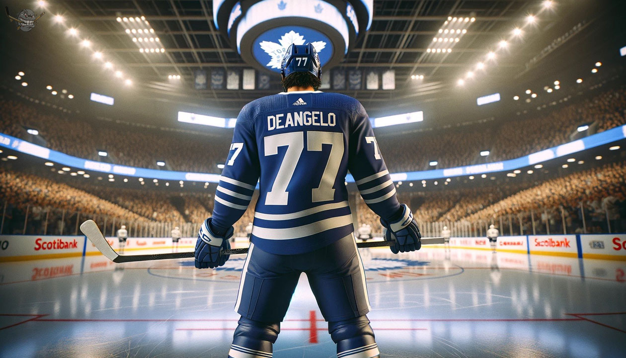 Tony DeAngelo in Toronto Maple Leafs jersey, potentially on the move as per latest NHL trade rumors