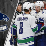 Vancouver Canucks on the Hunt for Defensive Reinforcements Picture of Vancouver Canucks celebrating a goal.
