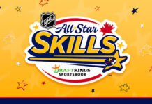 Competitive atmosphere at the 2024 NHL All-Star Skills Competition with 12 elite players in action