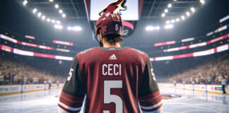 Cody Ceci in action, potential trade candidate for Arizona Coyotes, NHL 2023-2024 season