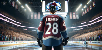 Elias Lindholm in action, a key trade target for the Colorado Avalanche