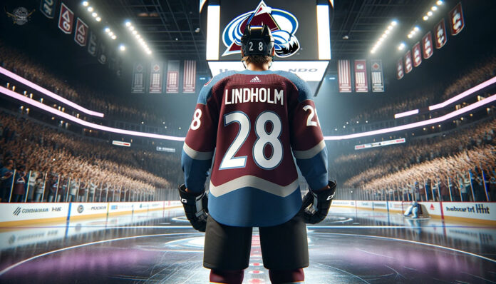 Elias Lindholm in action, a key trade target for the Colorado Avalanche