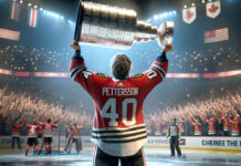 Elias Pettersson in Vancouver Canucks jersey, speculation about potential trade to Chicago Blackhawks