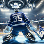 Toronto Maple Leafs Place Goalie Ilya Samsonov on Waivers: An Unexpected Turn Ilya Samsonov in Toronto Maple Leafs jersey looking dejected after a game