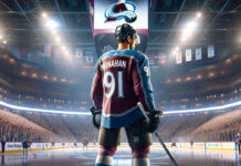 Sean Monahan in Colorado Avalanche jersey, potential trade target for Avalanche