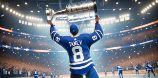 Chris Tanev in action, potential trade target for Toronto Maple Leafs