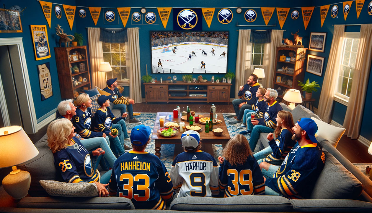 Buffalo Sabres team playing hockey, TV schedule and channel information
