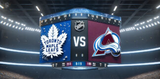 Colorado Avalanche vs Toronto Maple Leafs NHL game preview, player close-ups, and team logos