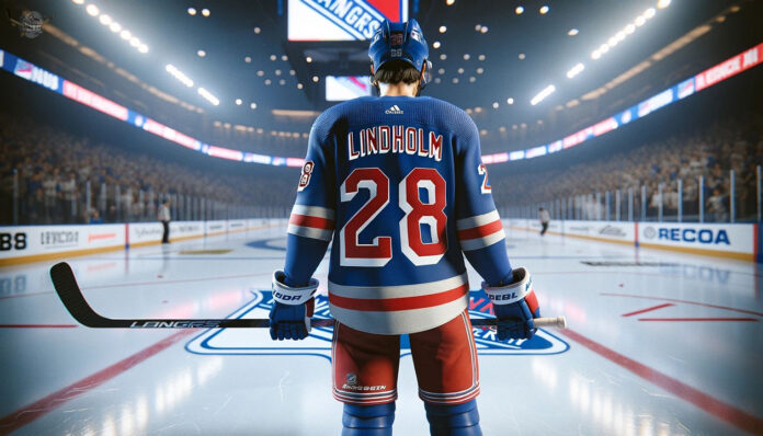 Elias Lindholm in NY Rangers gear speculated as a major trade target for New York Rangers