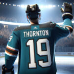 Joe Thornton’s Legendary No. 19 to be Retired by San Jose Sharks Joe Thornton in Sharks jersey, celebrating a victorious moment on the ice.