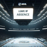 NHL Update: Five Players on Unexpected Leave – Inside the Latest Developments NHL players Dillon Dube, Carter Hart, Alex Formenton, Michael McLeod, and Cal Foote on leave, depicted in team jerseys.
