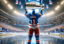 New York Rangers and Anaheim Ducks executives discussing a potential trade involving Trevor Zegras, Braden Schneider, and Kaapo Kakko