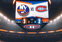 Patrick Roy coaching the New York Islanders against the Montreal Canadiens in NHL showdown
