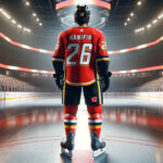 Noah Hanifin Contract Update: Latest on Calgary Flames Defenseman’s Future Noah Hanifin in Calgary Flames Jersey Discussing Contract