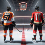 Travis Konecny Trade to Ottawa for Shane Pinto: Inside the NHL Buzz Travis Konecny and Shane Pinto side-by-side with NHL and team logos, symbolizing potential trade talks